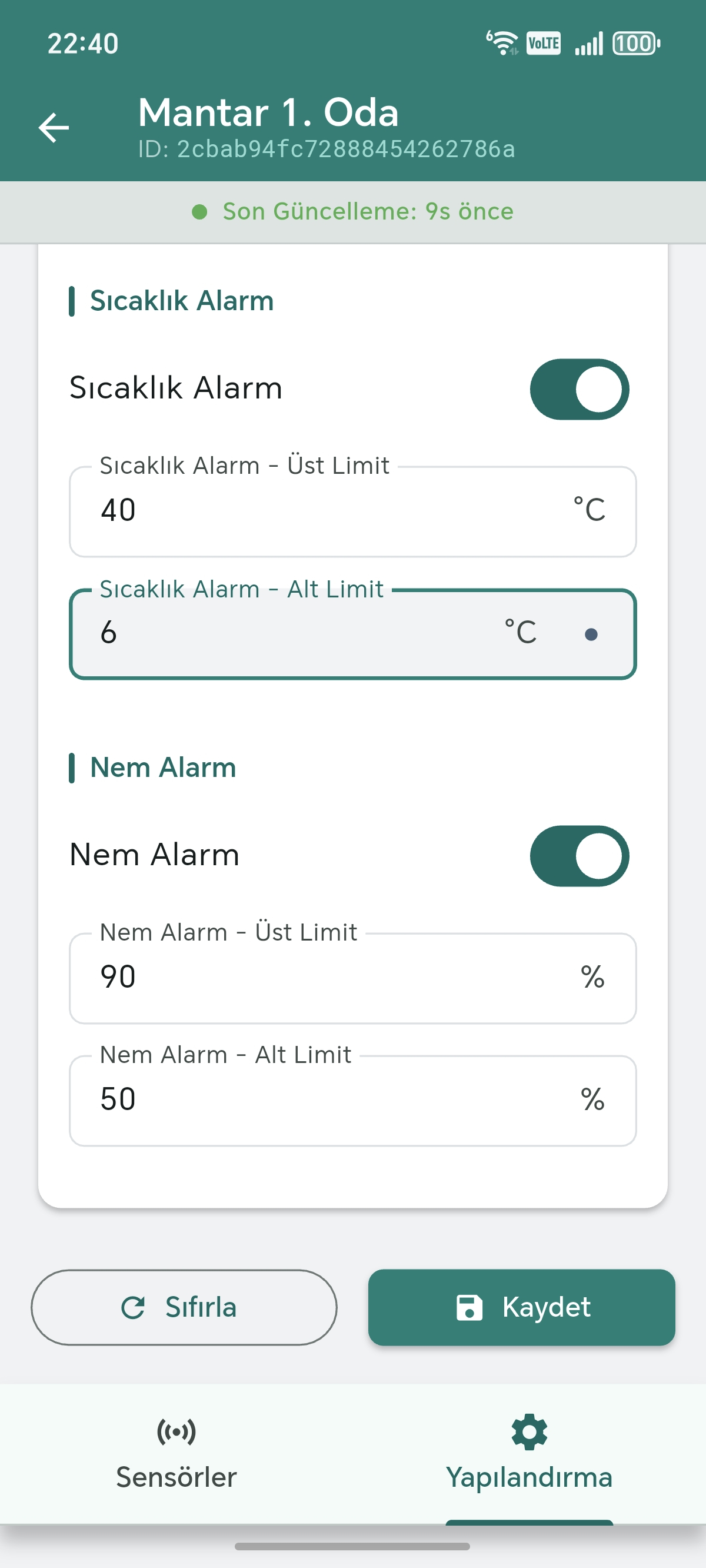 Configuration changes
